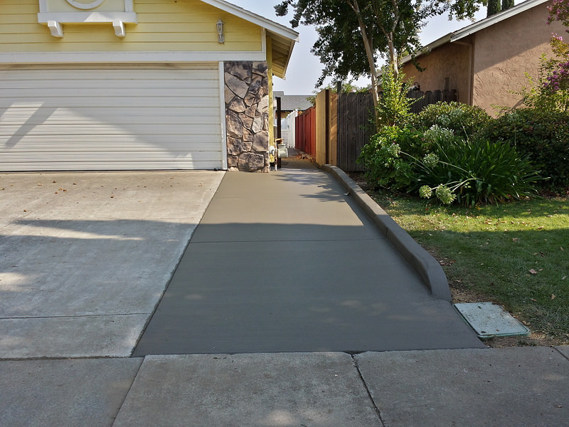 Concrete driveway addition